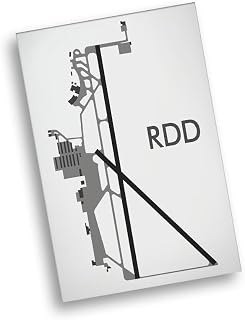 Modern Poster of Redding Municipal Airport Rdd | 11x17 12x18 16x24 24x36 Unframed Wall Art | Minimal Traveler Print for Gift | Minimalist Home Office Decor