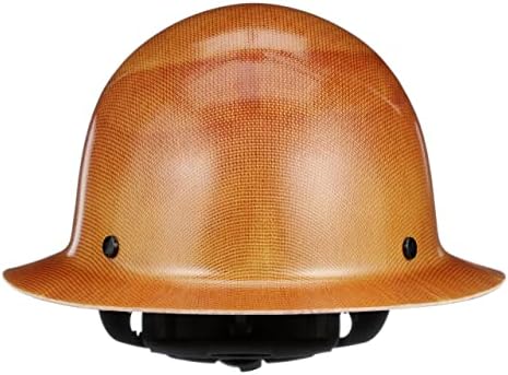 MSA 475407 Skullgard Full-Brim Hard Hat with Fas-Trac III Ratchet Suspension | Non-slotted Hat, Made of Phenolic Resin, Radiant Heat Loads up to 350F - Standard Size in Natural Tan