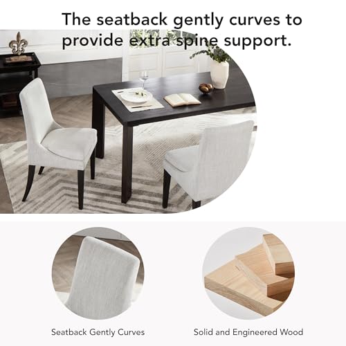 KISLOT Upholstered Dining Chairs Modern Sidechair Performance Fabric High Back Armlesschair for Diningroom Kitchen,Light Grey,Set of 4(2 Box) by KISLOT - Image 3