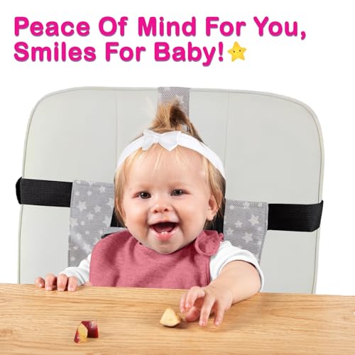 Image of Portable Chair Strap - Travel Dining Seat Cover for Babies & Toddlers | Portable Baby Chair for Travel | Compact, Foldable Baby Seat Cover - Grey