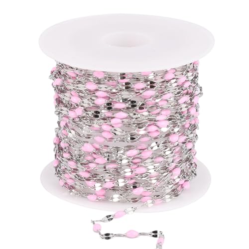 16.5FT Stainless Steel Enamel Chain 2MM Enamel Lip Chain for Jewelry Making by Cadikez - Used condition - US$20.03