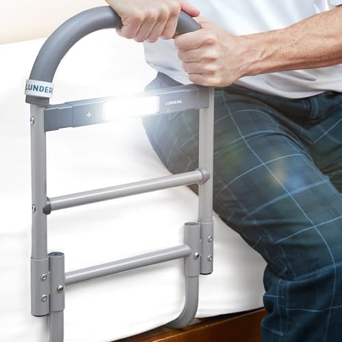 Lunderg Bed Assist Rail for Seniors with Motion Light & Non-Slip ...