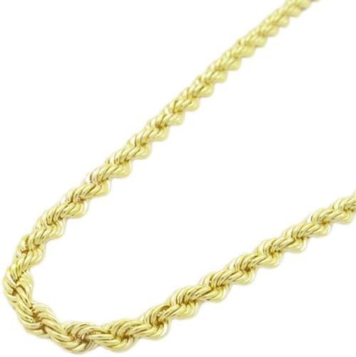 IcedTime 10K Yellow Gold Diamond Cut Rope Chain 3MM Wide, 18 20 22 24 (22 inch)