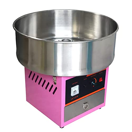 Commercial Cotton Candy Machine, 20.5 Inch 1000W Cotton Candy Maker, Stainless Steel Sweet Sugar Candy Floss Maker with Sugar Scoop and Carbon Brush, for Family and Various Party