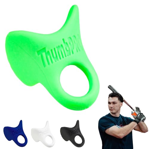 ThumbPRO Baseball Thumb Guard - Batting Aid & Grip Enhancer - Reduces Sting Improves Swing - for Baseball & Softball - All Levels Left/Right Hand - 3 Sizes (Lime Medium)