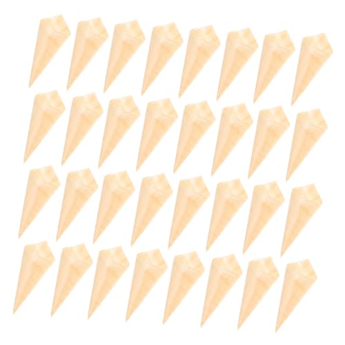 Toyvian 50piezas Conos Desechables De Madera Biodegradables Para Aperitivos y Dulces Envases Para Helado Para Fiestas y Eventos Al Aire