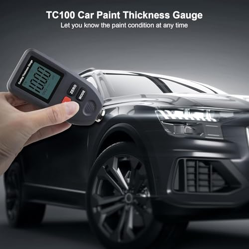 Image of XPR3SS TC100 Paint Thickness Gauge | Used Car Paint Inspection Meter | Coating & Dry Film Thickness (DFT) Tester | Paint Mil Thickness Gauge for Metal | Backlit LCD Elcometer
