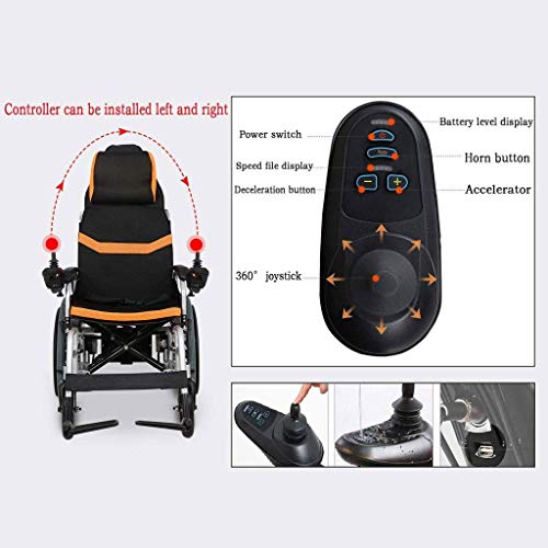 Neochy Fashion Portable Wheelchair Folding Heavy Duty Powerchair With Headrest And Armrest Manual/Electric Switching Aluminum Alloy Frame For Disabled Elderly Portable #TOP2