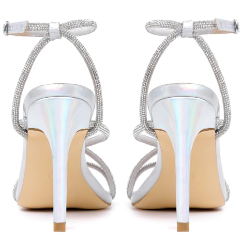 Image of Mostrin Strappy Heels for Women Square Open Toe Lace Up Heeled Sandals Ankle Strap Sexy Stiletto High Heels for Party, Prom, Dating, Wedding