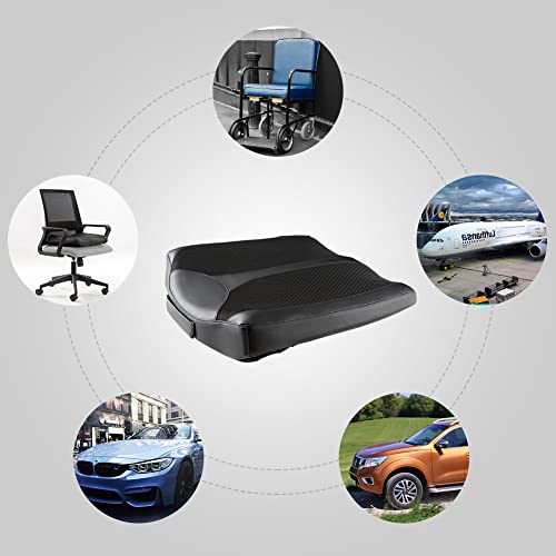 Qyilay Car Memory Foam Heightening Front Seat Cushion For Short People Driving,Hip(Coccyx/Tailbone) And Lower Back Pain Relief Butt Pillows,For Truck,Suv,Office Chair,Wheelchair,Etc. (Black) #TOP6