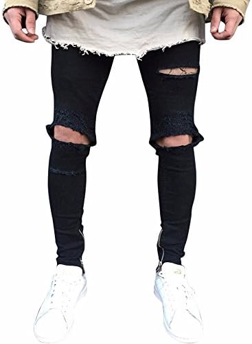 Amazon.com: Pantalones vaqueros para hombre Skinny Jeans Broken Jeans  Ripped Slim Motocicleta Retro Denim Jeans Hip Hop Street Pantalones  deportivos casuales pantalones vaqueros : Ropa, Zapatos y Joyería