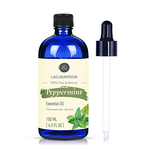 Lagunamoon Aceites Esenciales, Aceites de Aromaterapia de Menta, Aceites Esenciales para Humidificadores 100% Puros, 150ml con Cuentagotas