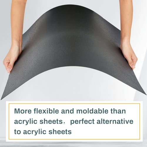 Image of Frienda 1 Pack 24 inch X 96 inch X 0.04 inch ABS Black Plastic Sheet Two Sided Textured Thick DIY Materials Flexible Moldable Plastic Panel for DIY Home Decor, Automotive, Industrial, Handcrafts