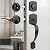 Probrico Front Door Lock Set Black Front Door Handle Set, Entry Door Locksets with Deadbolt Single Cylinder Front Door Handle and Deadbolt Set, 1 Set