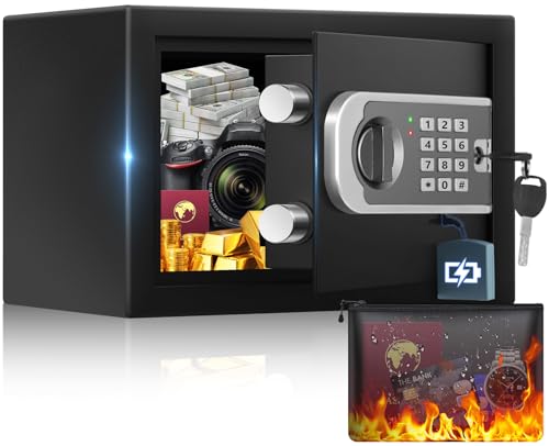 [UPGRADED] Small Safe Box for Home, 0.30 Cuft Mini Safes