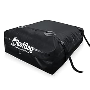 13 Cubic RoofBag Car Rooftop Cargo Carrier, Waterproof Roof Bag Top Luggage Storage Carriers for Any Car with/Without Rack Cross Bar Including Anti-Slip Mat + Strong Nylon Straps + Storage Bag
