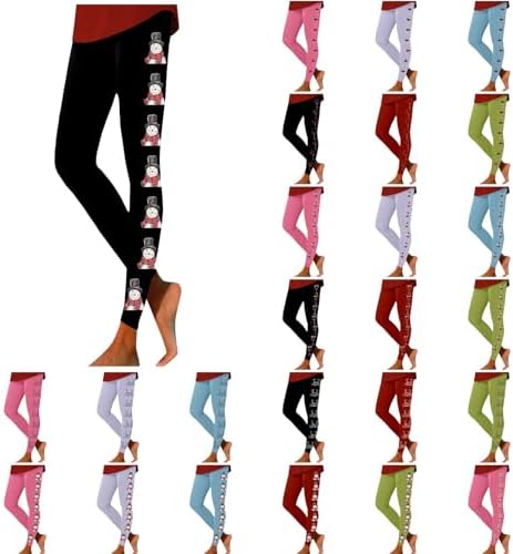 Christmas Leggings for Women High Waisted Tummy Control Stretchy Gym Yoga Pants Xmas Holiday Printed Soft Tights