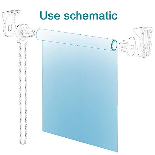 Selftek 2 Set 25Mm Roller Blind Fittings Plastic Brackets Beaded Chain Rolling Blind Replacement Repair Kit With 2 Pieces Child Safty P-Clips And Screws #TOP5