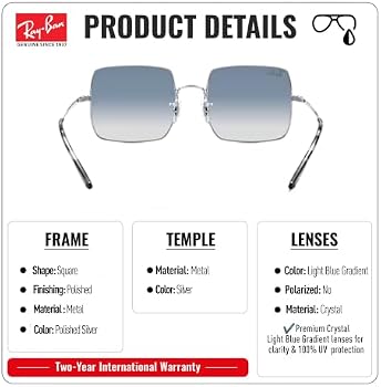 Ray-Ban Rb1971 Square 1971 Classic Sunglasses Para Homens E