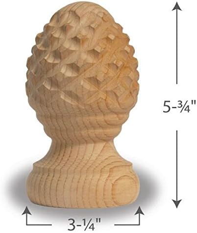 Pineapple Finial with Rings 4"