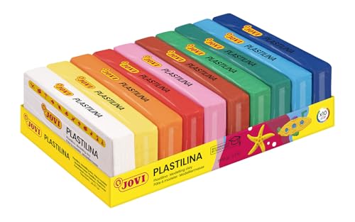 Jovi - Bandeja de plastilina, 10 pastillas, 150 g, colores surtidos (71/10S)