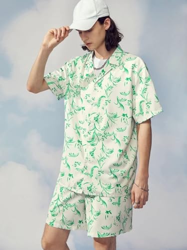 Image of DHRUVI TRENDZ Men's Co-Ord Set | Stylish Shirt & Shorts Combo for Men | Casual Printed Matching Set | Half Sleeve Summer Outfit | Trendy Beachwear & Vacation Set | Regular Fit CoOrd Set for Men