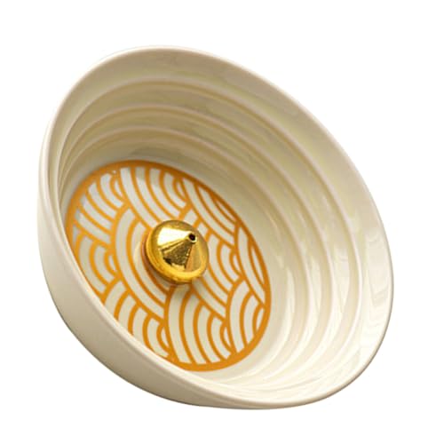 Nowoczesny ceramiczny palnik zapachowy - złoty wzór uchwyt na kadzidełka do dekoracji biurka, stylowe akcesoria domowe, dyfuzor olejków eterycznych do aromaterapii, elegancki pomysł na prezent
