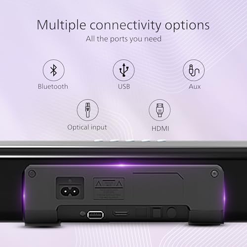 Image of Philips TAB4330 /94 320W Soundbar Bluetooth 2.1 Ch, 8 inch Wired Subwoofer, Dolby Audio Soundbar for Smart TV, LED Display, Remote Control HDMI ARC, USB, AUX, Home Theatre Sound System
