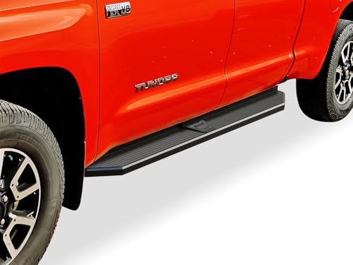 Estribos de acero inoxidable negro APS para Toyota Tundra miniatura 1