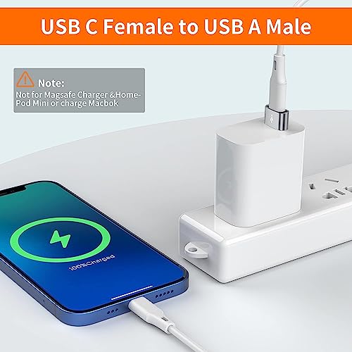 Image of Crasts USB Type C USB Type C Female to USB Male Adapter Connector Converter Works with Laptops,Chargers Compatible for iPhone, Airpods, iPad, Samsung Galaxy, Google Pixel (Pack of-2) (Silver)
