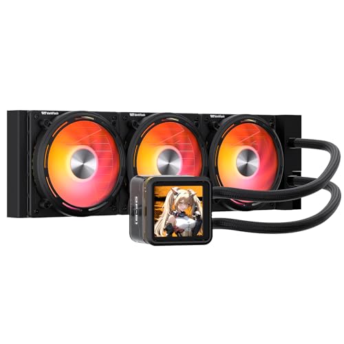 Image of darkFlash DE360 All-in-one Liquid CPU Cooler, 2.88 inch LCD Screen with 480 * 480 Resolution, ARGB Sync, PWM Fans 360mm Radiator, CPU PC Aio Cooler Compatible with Intel 1851 /1700, AMD AM4 /AM5 (Black)