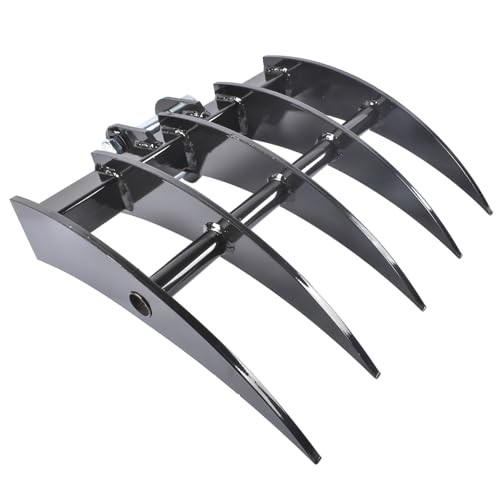 Mini Excavator Rake Attachment Wide Backhoe Rake Replacement for 1T-1.5T Mini Excavators Span Distance 90 mm/3.54 inch