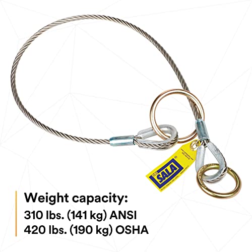 Image of 3M DBI-SALA 5900550 Anchorage Connector, 4' Cable Tie-Off Adaptor, Pass-Thru Type, Silver