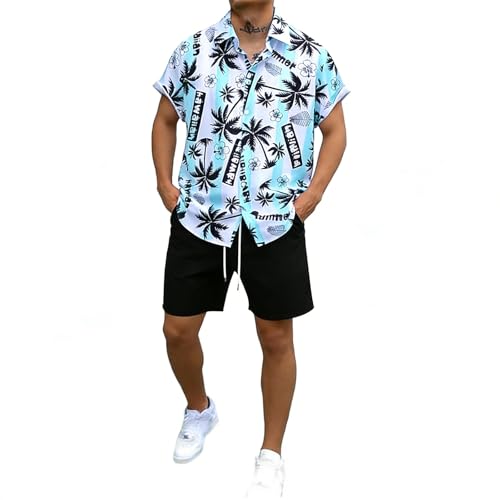 Ensemble chemise hawaïenne homme anti-transpiration avec short léger d'été