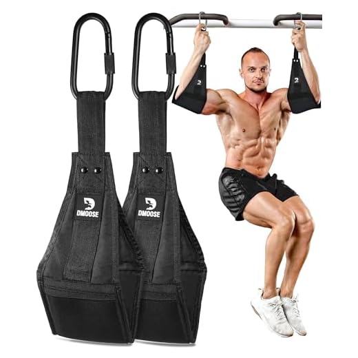 DMoose Premium Hanging Ab Straps for Pullup Bar, Hanging Leg Raises Strap for Gym Workout, Big D-Ring Steel Quick Connectors, Extra Padding for Training Workout Equipment, for Shoulders, Lower Back