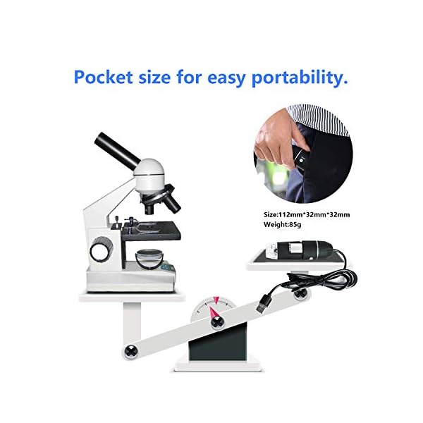 Koolertron WiFi Digital Mikroskop,0.3MP Microscope 50X-1000X Vergrößerung Zoom Mini Kamera Endoskop mit 8 LEDs für… – Bild 6