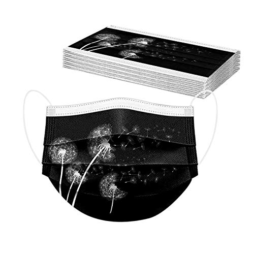 IBAOBAO Mundschutz 50 Stück - 3-lagige Einwegmasken Mit Blumen Motiv