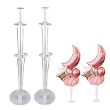 ❤【Paket enthalten】2 Stück Luftballons ständer, each kann sieben Ballone halten. Enthält 11 Ballonstäbchen, 7 Ballonbecher, 4 Verbindungsstücke und 1 Sockel pro Set.