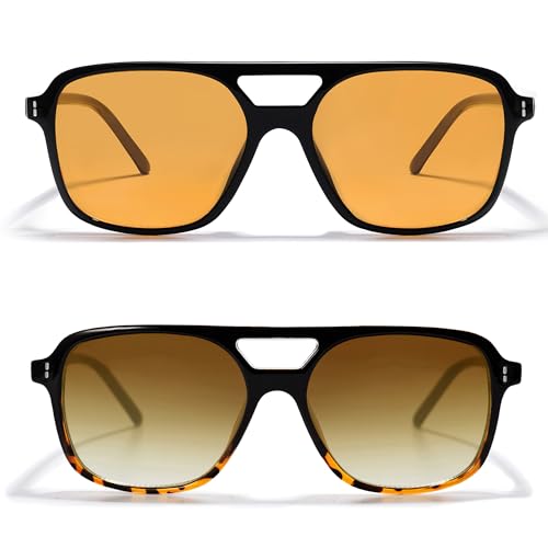 Image of VANLINKER Retro Vintage 70s Square Aviator sunglasses for women men VL9611X