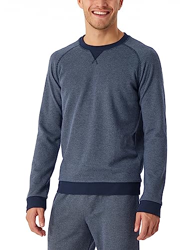 Preisvergleich Produktbild Schiesser Herren Schlafshirt Langarm Rundhals-Mix + Relax Pyjamaoberteil, Nachtblau, 52