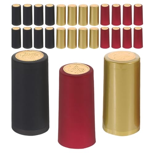 Yardwe Film Étirable à Scellement Hermétique Thermorétractables en PVC pour Bouteilles de Vin Rouge 180 Capsules pour Emballage et Usage Domestique