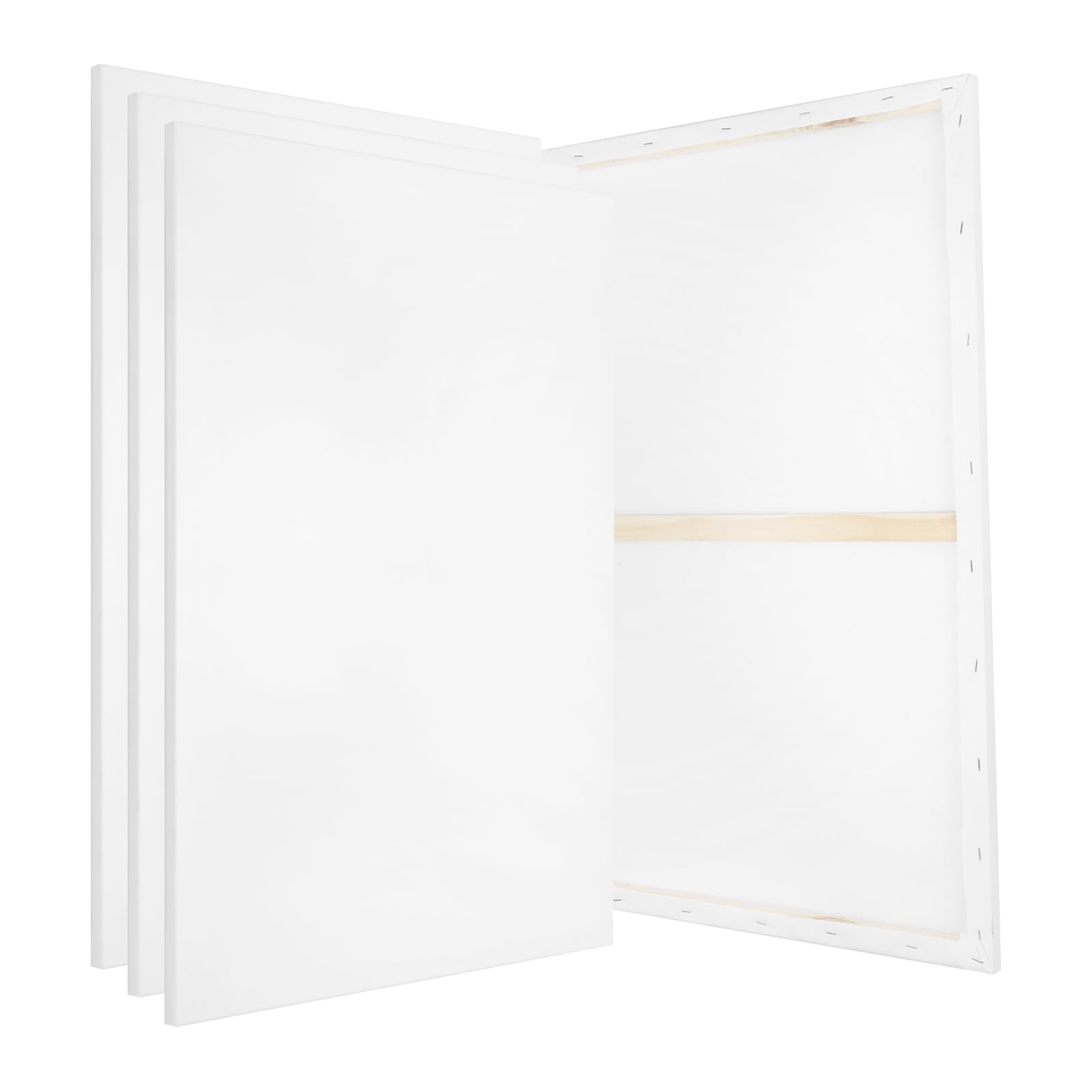 PATIKIL Lienzo Tensionado, 4 Piezas 48" x 24" Lienzo Rectangular Para Pintar Lienzo Blanco Imprimado Paneles De Lienzo De Algodón Para Pinturas Acrílicas Al Óleo Acuarelas, Blanco