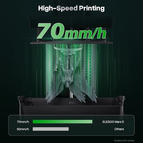 Image of ELEGOO Mars 5 MSLA Resin 3D Printer, Smart Mechanical Sensor | Intelligent Automatic Leveling, COB Light Source, 6.6-inch Mono 4K LCD Screen, Large Printing Size 143.43 x 89.6 x 150 mm
