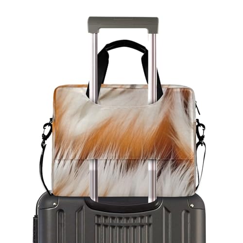 Bolso de hombro para laptop Villus marrón blanco miniatura 2