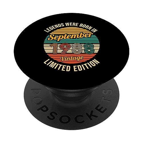 Las leyendas nacieron en Septiembre 1988 Cumpleaños 35 PopSockets PopGrip Intercambiable