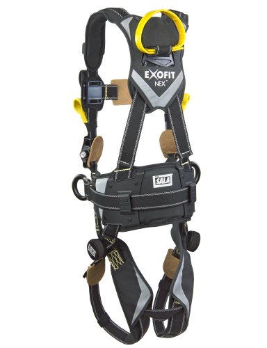 Image of 3M DBI-SALA ExoFit NEX 1113322 Full Body Arc Flash Harness, Back /Front Web Rescue Loops, Belt W /pad, PVC Coated Alum. Side D-Rings, Locking QC Leg Straps, Large, Black
