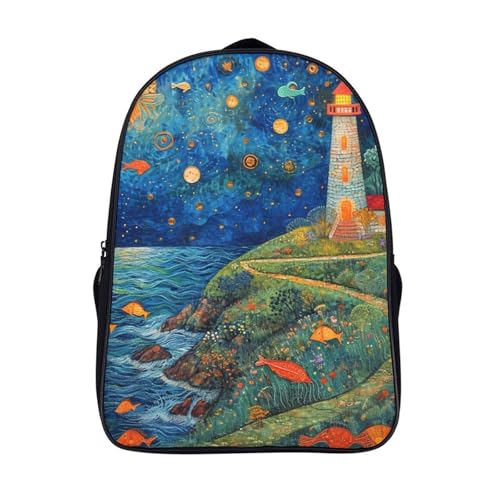 Sac à dos enfant Coastal Lighthouse pour école et voyage fille garçon 40x28x16cm
