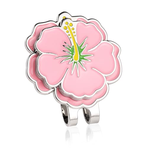 Magnetic Golf Ball Marker with Hat Clip, Flower Shape Golf Ball Marker Magnet Golf Ball Marker Hat Clip Golf Bag Accessories Gifts for Men Women Golfer