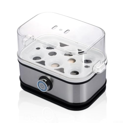 FACULX 6-in-1 Eierkocher aus Edelstahl mit automatischer Abschaltung zum Kochen, Pochieren, Scrambling und Omeletts, 400 W, kompaktes Design für Küchenarbeitsplatte – Bild 4