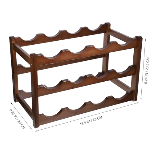 Soporte para botellas de vino de bambú miniatura 3